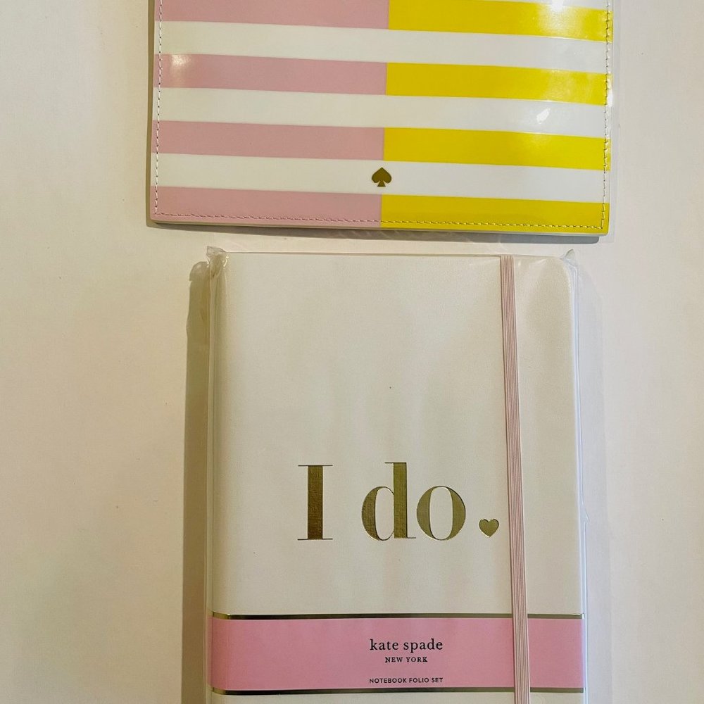 kate spade new york Bridal I Do Notebooks Folio Set of 3, and pencil case